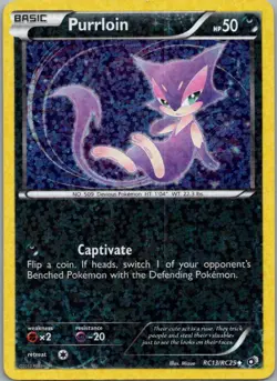 Purrloin RC13/RC25 Uncommon Legendary Treasures Pokemon Lightly Played - Image 1