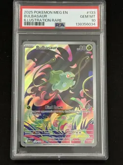 143500677 2025 Pokemon Mega Evolution 133 Bulbasaur Illustration Rare PSA 10 - Image 1
