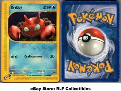 2002 Pokemon, Expedition, #115/165 Krabby, Common - Image 1