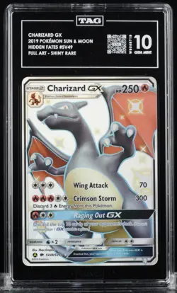 2019 Pokemon Sun & Moon Hidden Fates Charizard GX #SV49 FA Shiny Rare Tag 10 - Image 2