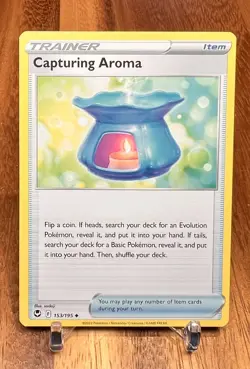 Capturing Aroma 153/195 Non Holo Silver Tempest Trainer Item Pokemon Card NM - Image 1