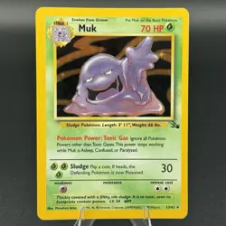 Muk 13/62 Holo Rare Stage 1 Fossil Pokemon Card WOTC Vintage 1999 - Image 1