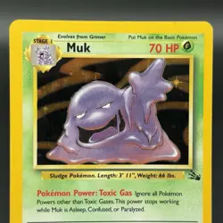 Muk 13/62 Holo Rare Stage 1 Fossil Pokemon Card WOTC Vintage 1999 - Image 2