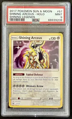 Shining Arceus Pokemon Shining Legends Holo Rare Card 57/73 PSA 9 - Image 1