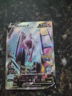 Pokemon Go Mewtwo v Full Art Holo Ultra Rare Card 072/078 Pokemon TCG - Image 1