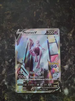 Pokemon Go Mewtwo v Full Art Holo Ultra Rare Card 072/078 Pokemon TCG - Image 3