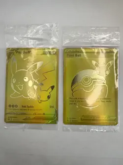Pikachu V SWSH145 SWSH: Sword & Shield Promo Cards Holo Poke Ball Gold Sealed - Image 1