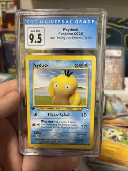 CGC 10 GEM MINT Psyduck 2002 Neo Destiny 1st Edition 79/105 Pokemon Card - Image 2
