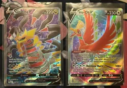 🔥Lot Of 2 Pokemon V Cards Different Sets Holo Full Art 🔥 Ho-Oh And Giratina V - Image 1