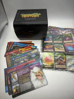 Weird n’ Wild Creatures Card Lot w/ Storage Box 46 Small 26 Large Broken Latch - Image 1
