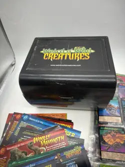 Weird n’ Wild Creatures Card Lot w/ Storage Box 46 Small 26 Large Broken Latch - Image 2