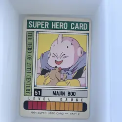 Carte Dragon Ball Super Hero Card 51 Majin Boo #51 1994 Part 2 DBZ - Image 1