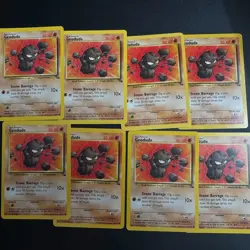 8x Geodude 47/62 Fossil Regular LP Pokemon - Image 1