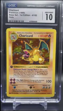 Pokemon Charizard 1999 Base Set 1st Edition Holo Shadowless 004/102 - Image 1