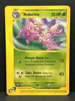 Pokemon TCG - Nidorino Aquapolis 55/147 Uncommon Non-Holo - LP - Image 1