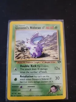Giovanni's Nidoran M 76/132 Gym Challenge Regular Pokemon TCG NM - Image 1