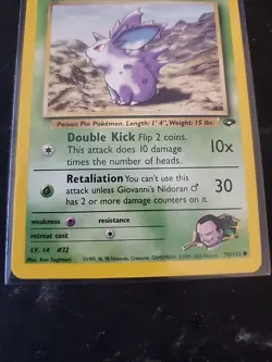 Giovanni's Nidoran M 76/132 Gym Challenge Regular Pokemon TCG NM - Image 3