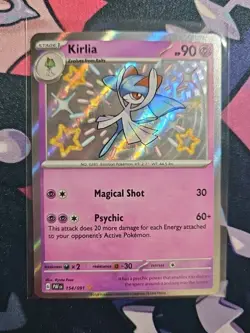 Pokemon TCG Kirlia 154/091 SV: Paldean Fates Baby Shiny Holo Rare 2024 NM - Image 1