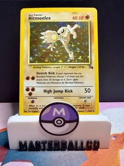 Pokemon Hitmonlee 7/62 Fossil Holo Rare WOTC 1999 Vintage NM - Image 1