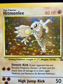 Pokemon Hitmonlee 7/62 Fossil Holo Rare WOTC 1999 Vintage NM - Image 3