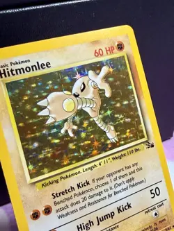 Pokemon Hitmonlee 7/62 Fossil Holo Rare WOTC 1999 Vintage NM - Image 4
