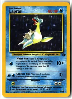 Lapras ⭐ 10/62 Holo Rare Fossil 1999 Pokemon NM/LP - Image 1