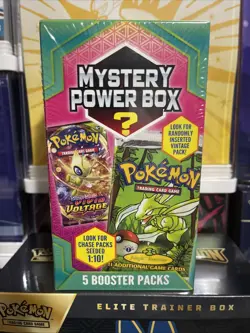 Pokemon Mystery Power Box Walmart MJHoldings 2022 Sealed 1:10 Odds 5 Packs 728192538599 - Image 1