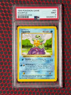 1999 POKEMON GAME SQUIRTLE #63 PSA 9 - Image 1
