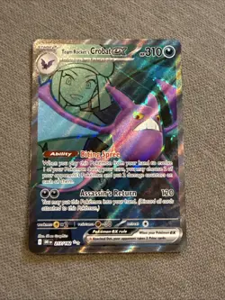 Pokemon Team Rockets Crobat EX 217/182 Ultra Rare Full Art Destined Rivals - Image 1