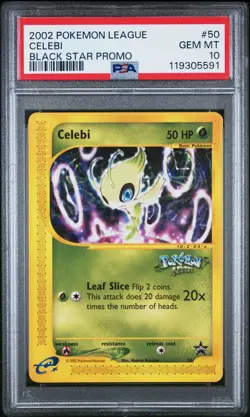 2002 POKEMON LEAGUE PROMO BLACK STAR #50 CELEBI PSA 10 - Image 1
