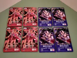 Lot of 8 ONE PIECE Sleeved Boosters: 4X Heroines + 4X Azure Sea's Seven Sealed - Image 1