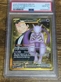 Team Rockets Mewtwo EX Hyper Rare Card 240/182 SV10 Destined Rivals PSA 10 - Image 2