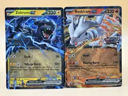 Victini Zoroark Reshiram ex Zekrom ex Stamped Promo Lot of 4 Pokemon Cards - Image 1