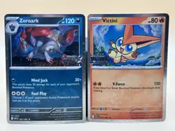 Victini Zoroark Reshiram ex Zekrom ex Stamped Promo Lot of 4 Pokemon Cards - Image 3