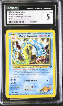 CGC 5 Misty's Gyarados 2000 Gym Challenge 13/132 Holo Pokemon Card - Image 1