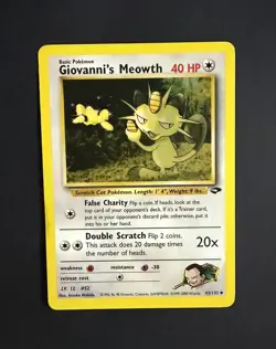 Giovanni's Meowth 43/132 Gym Challenge Pokemon Card - Image 1