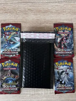 4x Pokemon TCG Booster Pack Lot (6 Cards) Sun & Moon Crimson Invasion Portuguese - Image 3