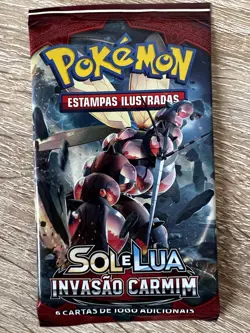 4x Pokemon TCG Booster Pack Lot (6 Cards) Sun & Moon Crimson Invasion Portuguese - Image 4
