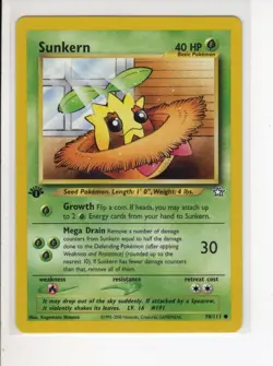 SUNKERN 1ST EDITION NEO GENESIS SET POKEMON CARD 78/111 EX/NM - Image 1