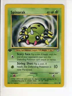 SPINARAK 1ST EDITION NEO GENESIS SET POKEMON CARD 75/111 EX/NM - Image 1