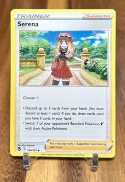 Serena 164/195 Non Holo Silver Tempest Trainer Pokemon Card NM - Image 1
