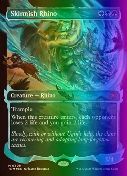 MTG Magic the Gathering Skirmish Rhino (408/485) Tarkir Dragonstorm NM FOIL - Image 1