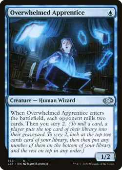 MTG Magic the Gathering Overwhelmed Apprentice (333/835) Jumpstart 2022 LP - Image 1