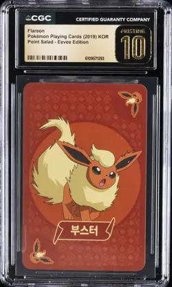 2019 POKEMON PLAYING CARDS KOREAN POINT SALAD - EEVEE ED FLAREON CGC 10 PERFECT - Image 1