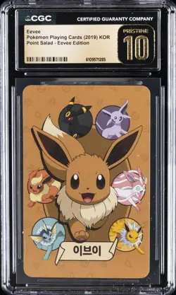 2019 POKEMON PLAYING CARDS KOREAN POINT SALAD - EEVEE ED EEVEE CGC 10 PERFECT - Image 1