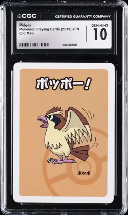 2019 POKEMON JPN PLAYING CARDS OLD MAID PIDGEY CGC 10 GEM MINT - Image 1