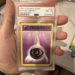 1999 Pokemon TCG Psychic Energy 1st Edition Shadowless Card Base 101/102 PSA 8 - Image 1
