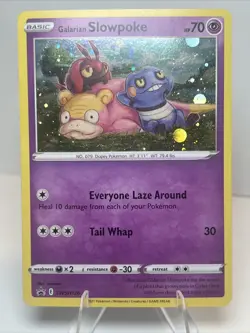 HD SWIRL Holo Bleed Galarian Slowpoke SWSH126 Sword & Shield Promo Pokemon Card - Image 1