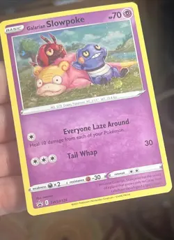 HD SWIRL Holo Bleed Galarian Slowpoke SWSH126 Sword & Shield Promo Pokemon Card - Image 3