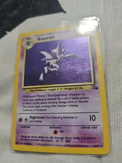 Pokemon Card - ERROR Haunter 6/62 Fossil Holo Rare Blue Ink Stain MISPRINT RARE - Image 1